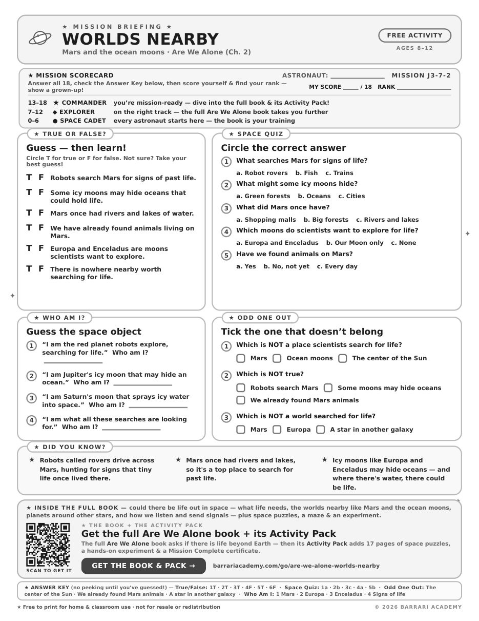 The free Worlds Nearby worksheet — fun facts and activities
