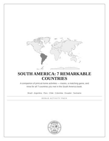 South America Activity Pack cover